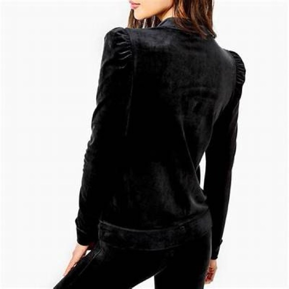 Lilly Pulitzer evanna velour zip up black size large, new with tags - Picture 2 of 5